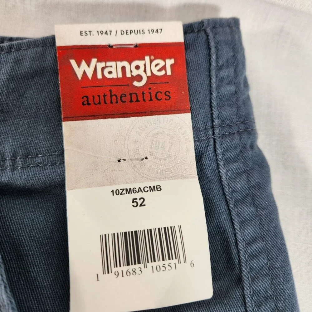 Wrangler Authentics Mens Blue Stretch Cargo Shorts (Actual Sz 51) NWT FREE Ship - Picture 9 of 15